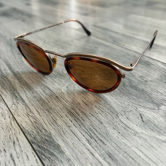 Giorgio Armani Vintage 632 896 135 Round Brown Sunglasses - Picture 2 of 8